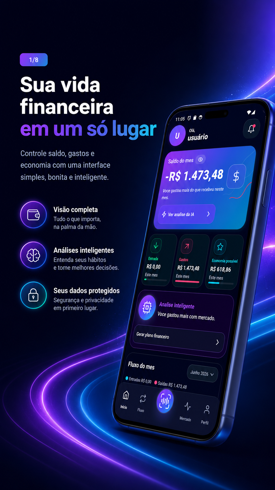 Tela do app Cresce+